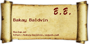 Bakay Baldvin névjegykártya